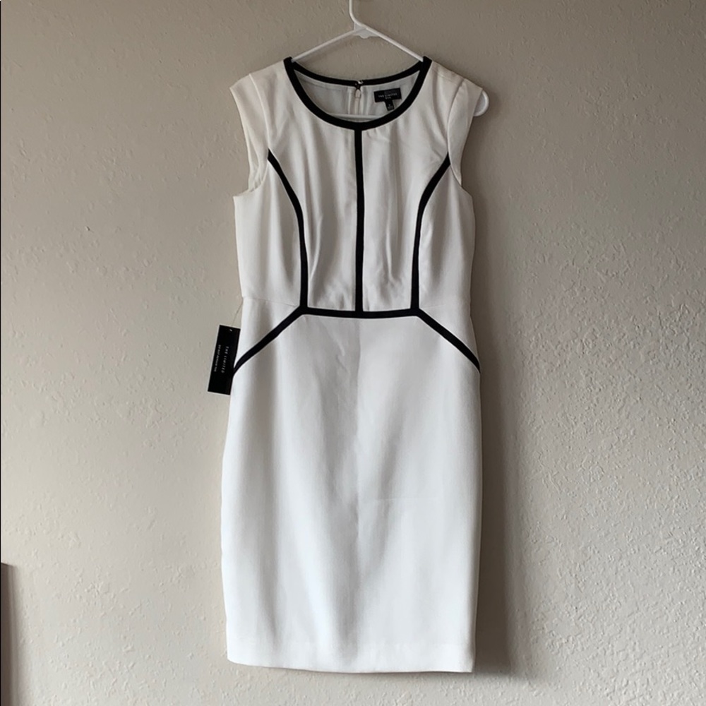 Classy and slimming white dress by The Limited